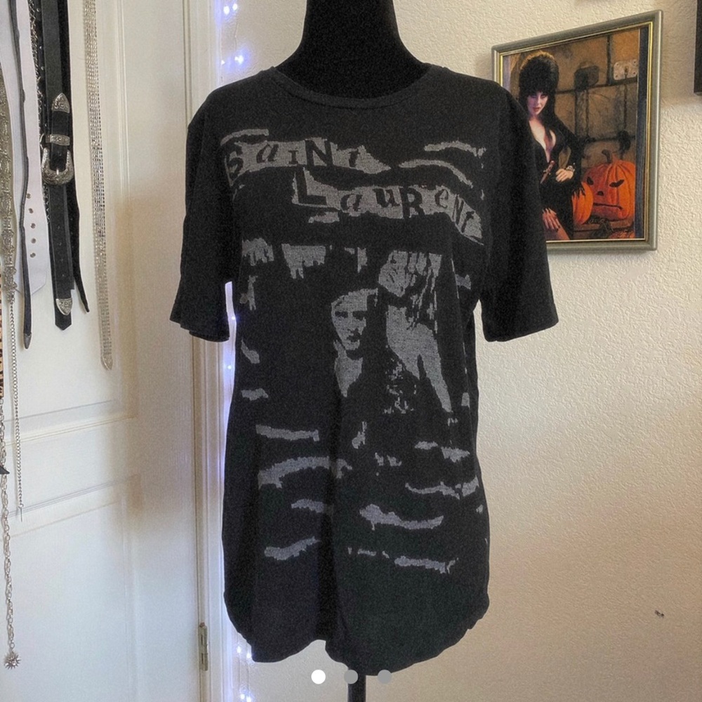 Saint Laurent Jacquard Photo t-shirt